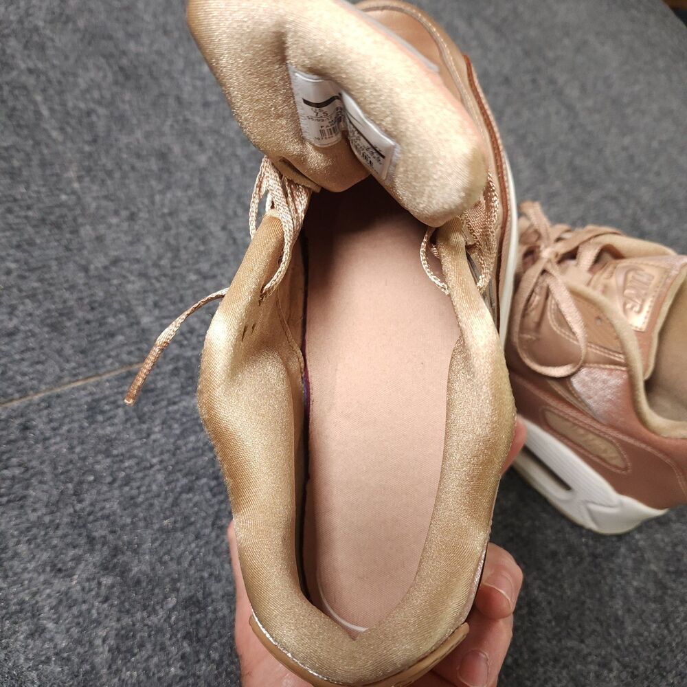 Nike Air Max 90 Women's Rose Gold Metallic Sneakers Size 7.5 Athletic - Picture 5 of 10